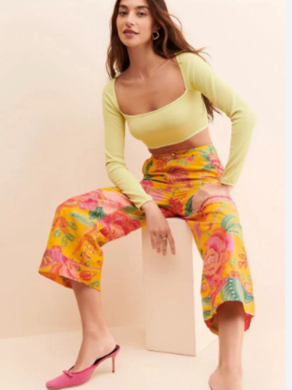 Farm Rio Mmacaw Bloom Cotton Pants Size Small